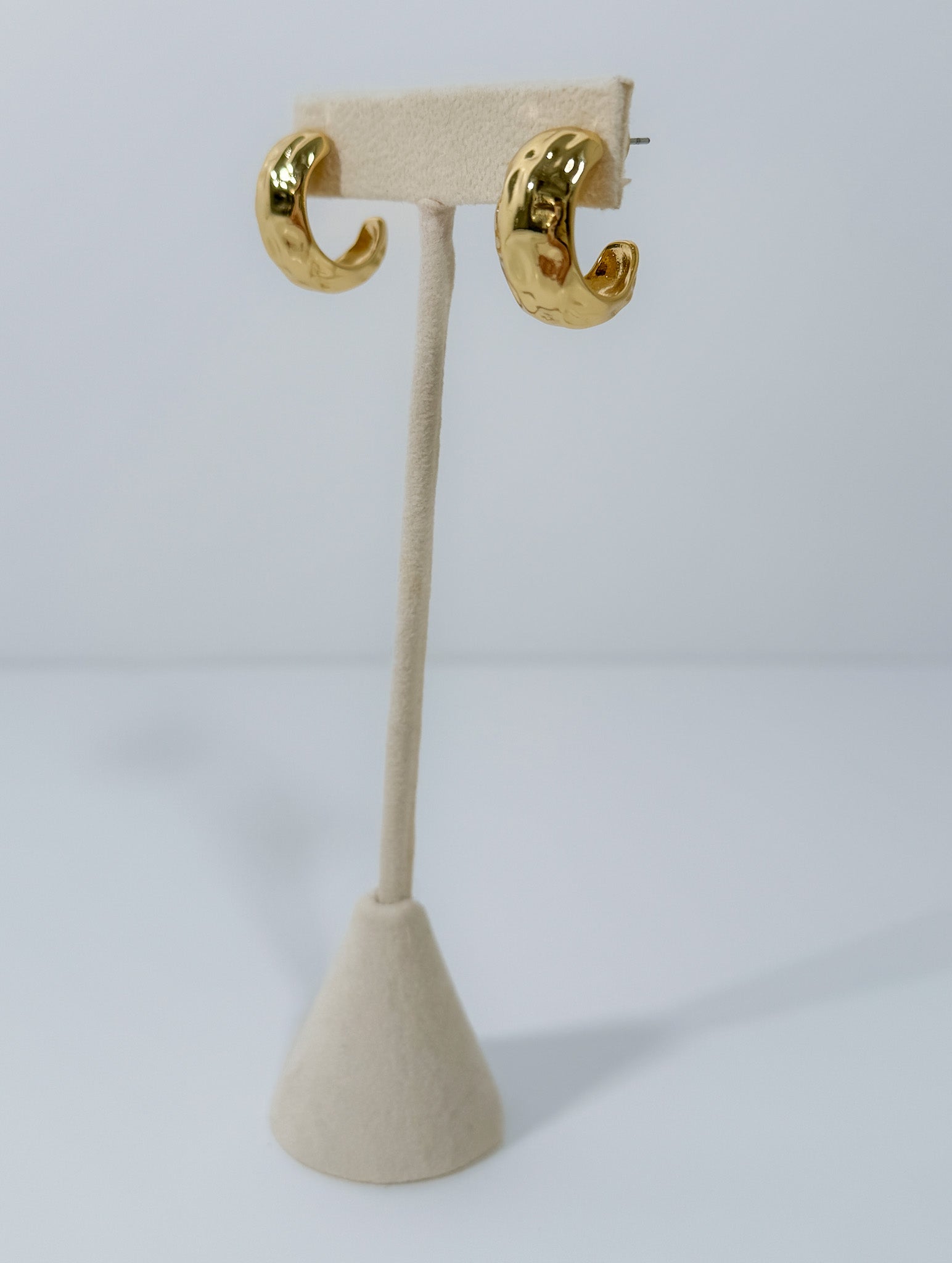 Gold Dipped Warped Wide Hoop Earrings