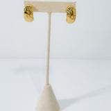 Gold Dipped Warped Wide Hoop Earrings