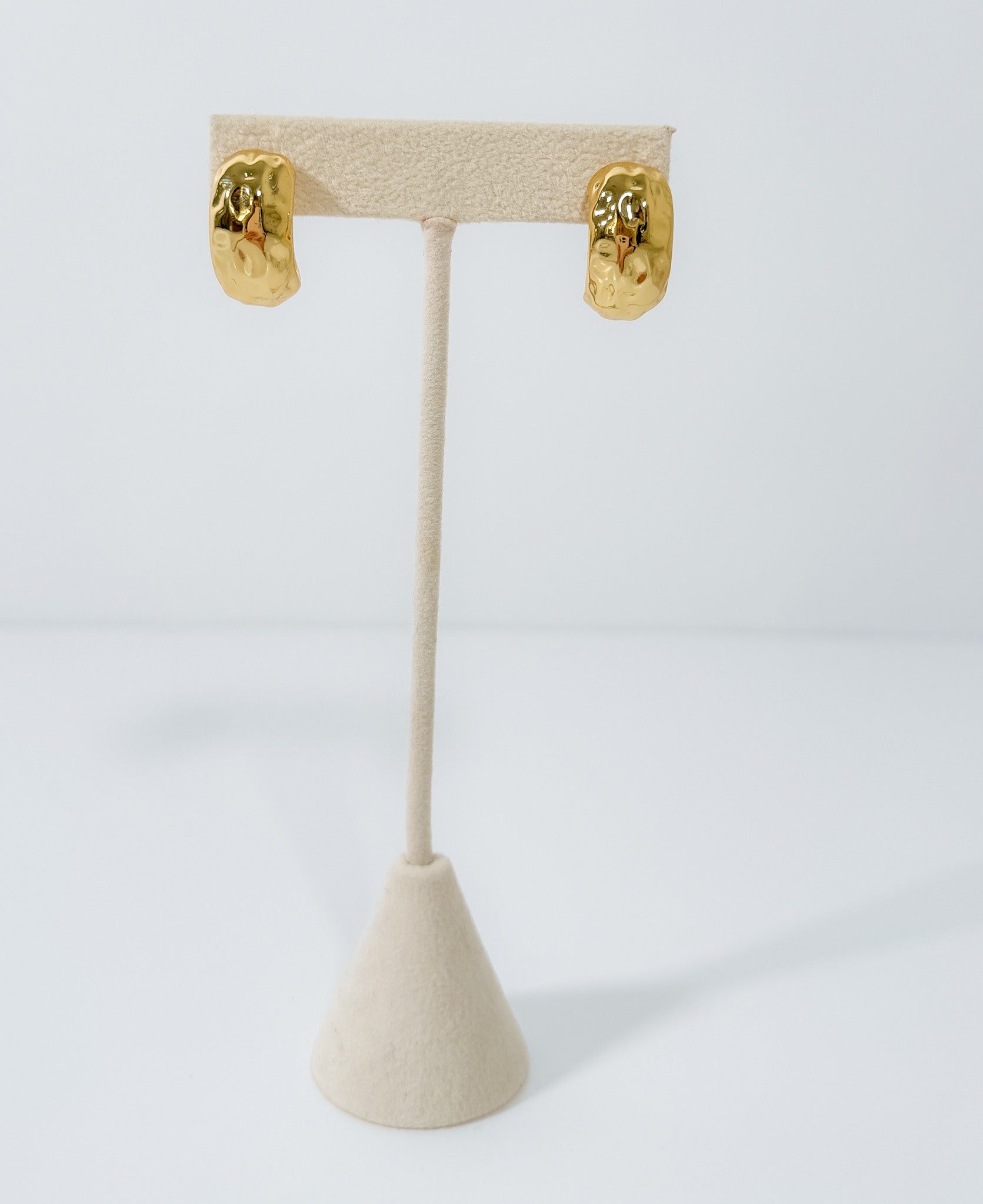 Gold Dipped Warped Wide Hoop Earrings