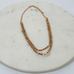 Golden Grace – Double Layer Pearl + Beaded Necklace