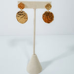Golden Muse Two Disc Textured Earrings