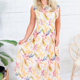 Goldie Tangerine Floral Midi Dress Gigio