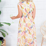 Goldie Tangerine Floral Midi Dress Gigio