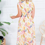 Goldie Tangerine Floral Midi Dress Gigio