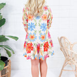 Gracie Cream Floral Mini Dress Briton Court