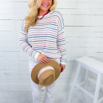 Gracie Multi Stripes Crochet Sweater Staccato
