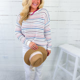 Gracie Multi Stripes Crochet Sweater Staccato
