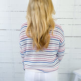 Gracie Multi Stripes Crochet Sweater Staccato