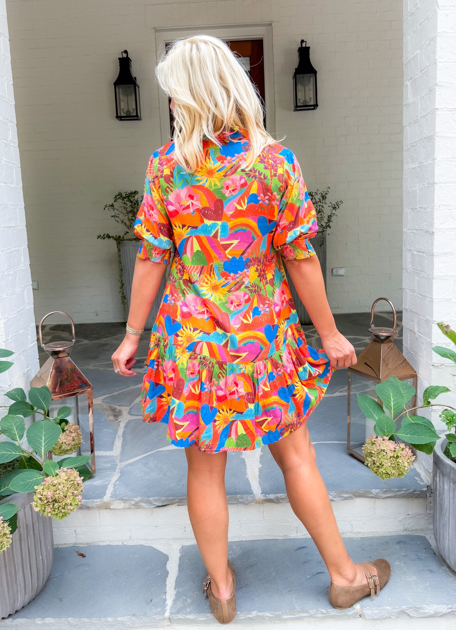 Gracie Sugar Coral Mini Dress Briton Court