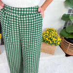 Green Goddess Dotted Wide Leg Pants