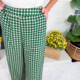 Green Goddess Dotted Wide Leg Pants
