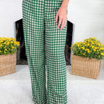 Green Goddess Dotted Wide Leg Pants
