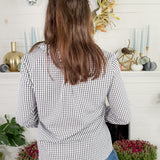 Greer Black + White Gingham Top