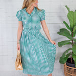 Greta Green Gingham Button Shirt PINCH