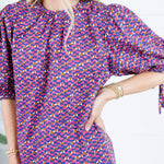 Greta Pink + Navy Geometric Top Pinch