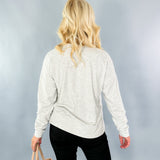 Grey Boxy Henley Sweatshirt Bobi