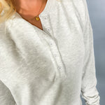 Grey Boxy Henley Sweatshirt Bobi