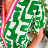 Grover Green + Ivory Squiggle Top THML
