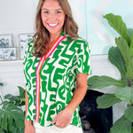 Grover Green + Ivory Squiggle Top THML