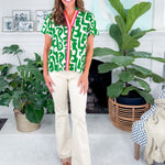 Grover Green + Ivory Squiggle Top THML