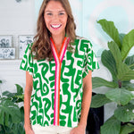 Grover Green + Ivory Squiggle Top THML