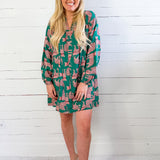 Grover Teal Leopard Mini Dress Compania Fantastica