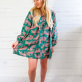 Grover Teal Leopard Mini Dress Compania Fantastica