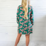 Grover Teal Leopard Mini Dress Compania Fantastica