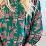 Grover Teal Leopard Mini Dress Compania Fantastica