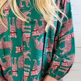 Grover Teal Leopard Mini Dress Compania Fantastica