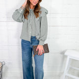 Gus Gingham Poplin Peter Pan Collar Top Karlie