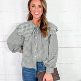 Gus Gingham Poplin Peter Pan Collar Top Karlie