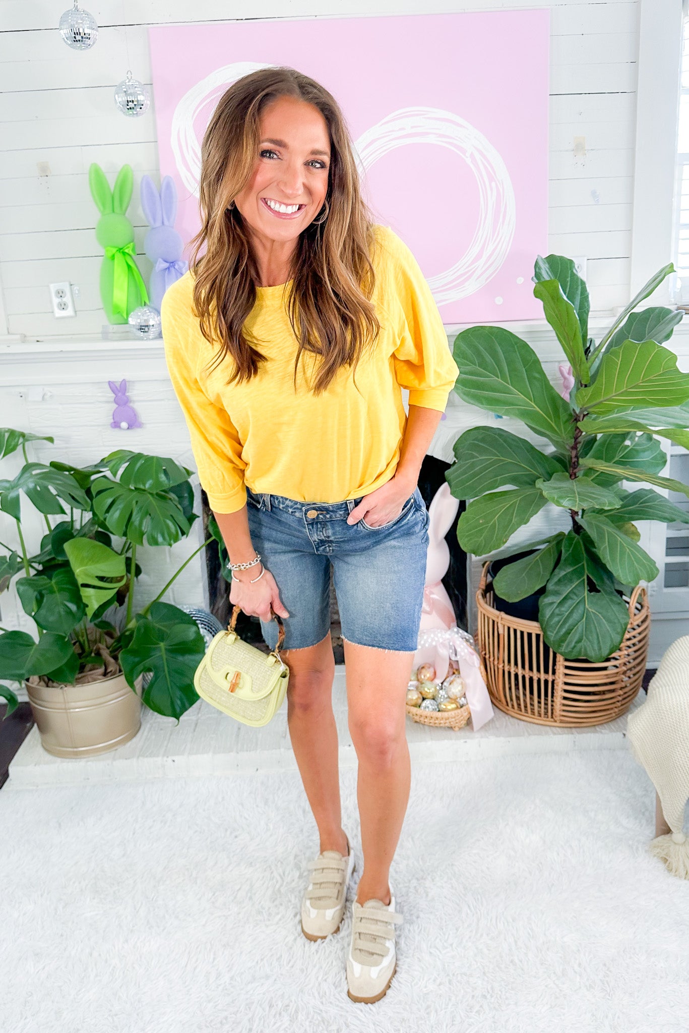 Hailey Vigor High Rise Long Bermuda Shorts KUT 