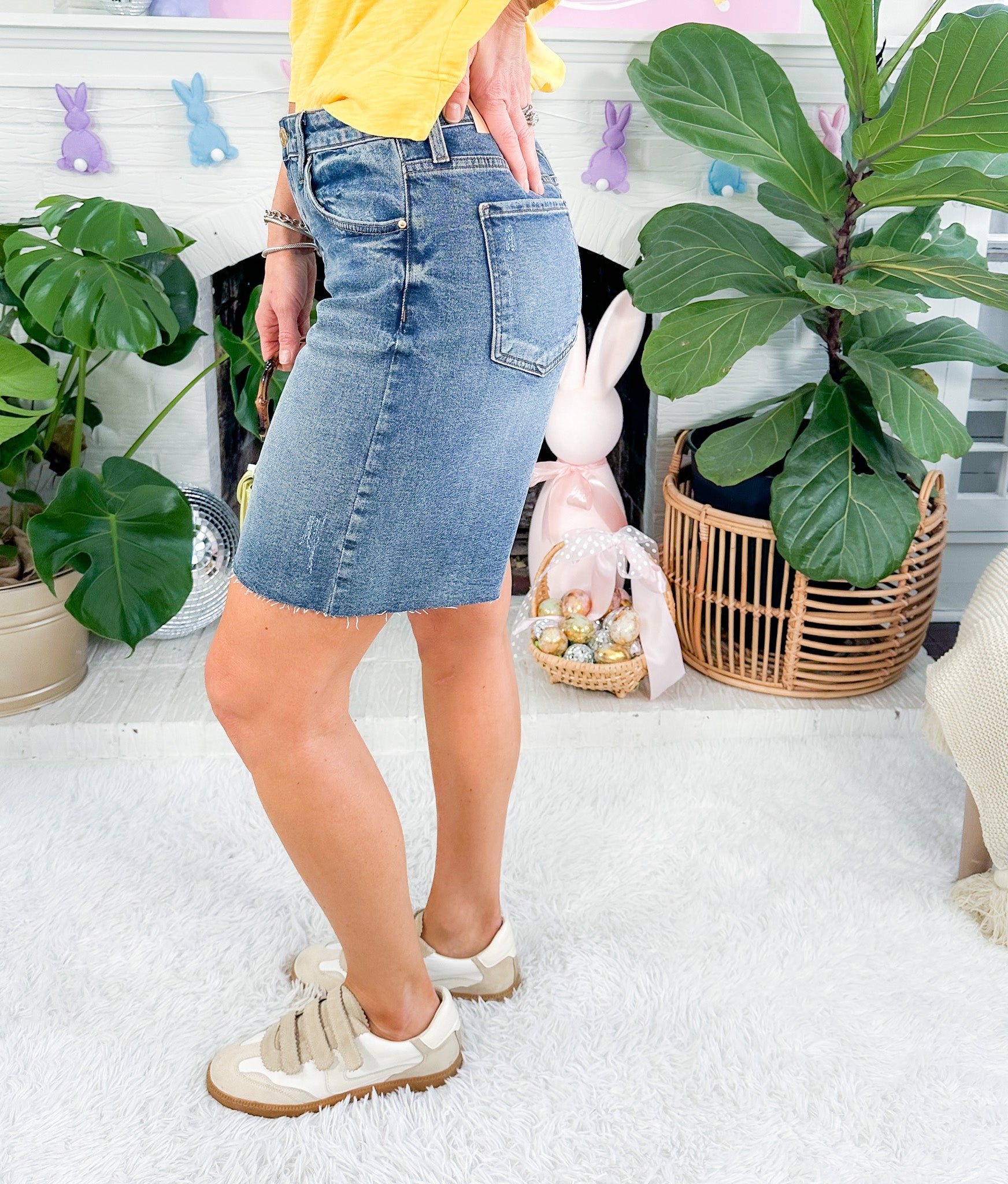 Hailey Vigor High Rise Long Bermuda Shorts KUT 