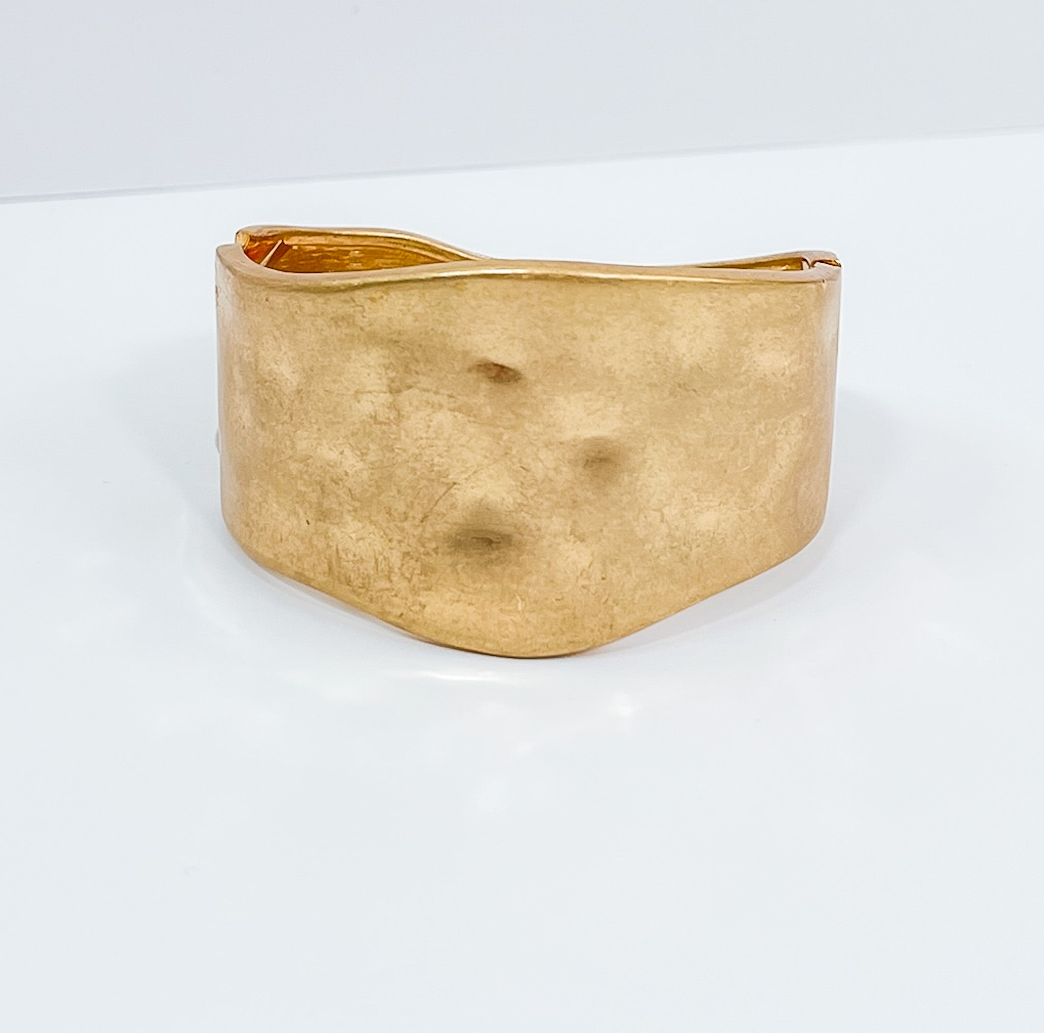 Hammered Textured Vintage Inspired Gold Bracelet