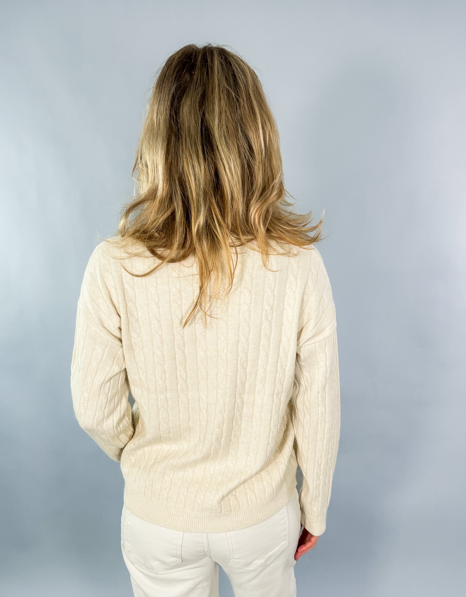 Hampton Almond Milk Cable Sweater Pinch