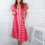 Hampton Peach Jubilee Midi Dress Emily Mccarthy