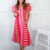 Hampton Peach Jubilee Midi Dress Emily Mccarthy