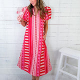 Hampton Peach Jubilee Midi Dress Emily Mccarthy