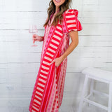 Hampton Peach Jubilee Midi Dress Emily Mccarthy