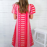 Hampton Peach Jubilee Midi Dress Emily Mccarthy