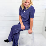 Hampton Violet Velour Top Compania Fantastica