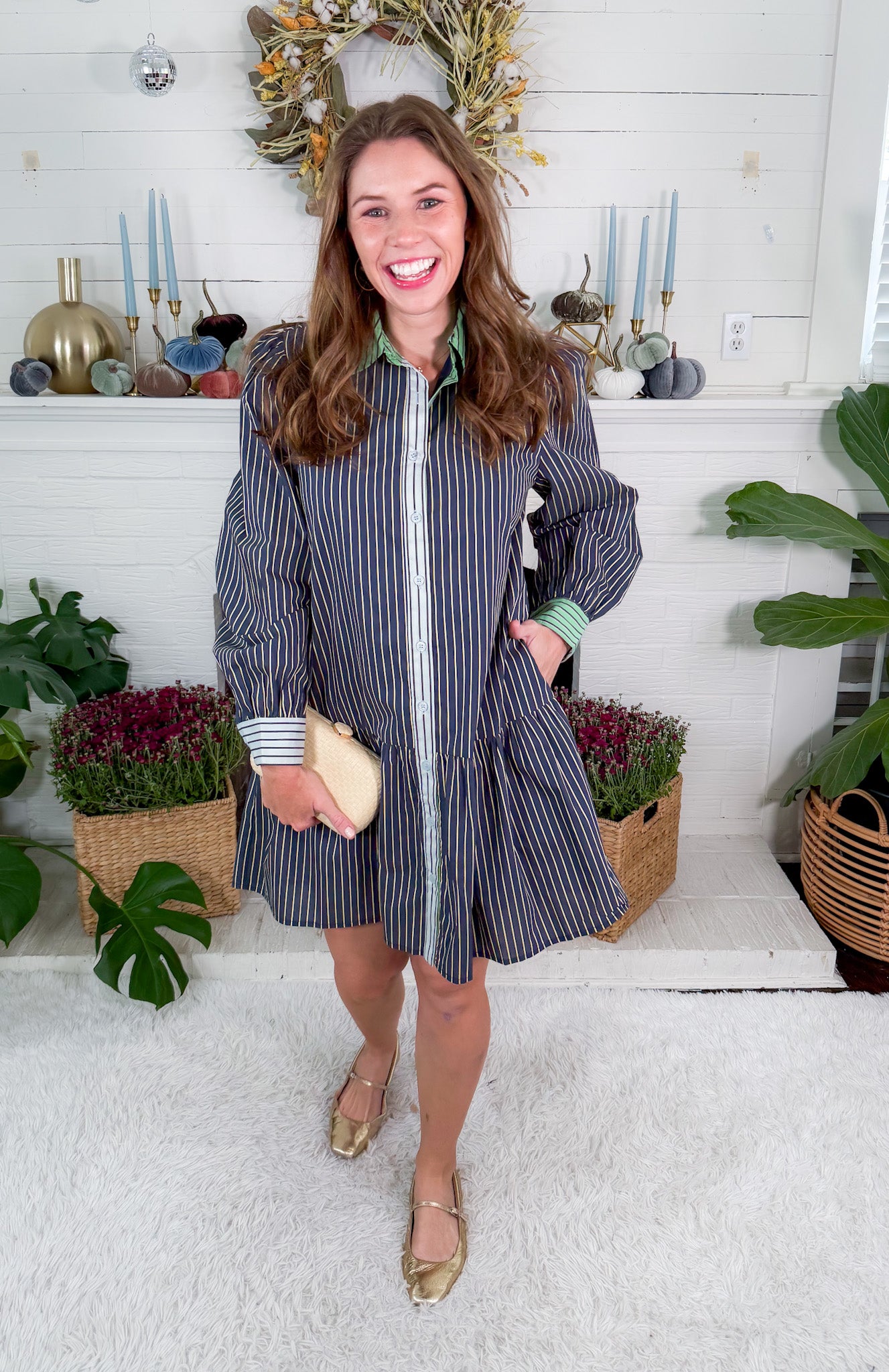 Harbert Patch Stripe Mini Dress Jodifl