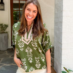Harding Olive + Ivory Popover Top Entro