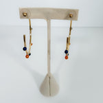 Harlow Navy + Orange Dotted Hoop Earrings Mary Square