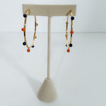 Harlow Navy + Orange Dotted Hoop Earrings Mary Square