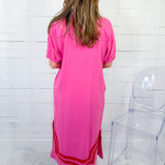 Harper Bubble Gum Shift Maxi Dress Entro