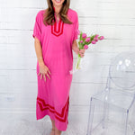 Harper Bubble Gum Shift Maxi Dress Entro