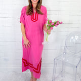 Harper Bubble Gum Shift Maxi Dress Entro