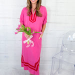 Harper Bubble Gum Shift Maxi Dress Entro